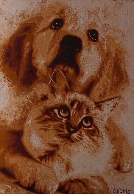 tendresse animale - 60x45cm