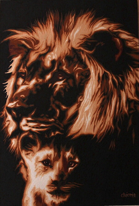 F&eacute;linit&eacute; 5 - 100x60cm - tissu toil&eacute; - vendu