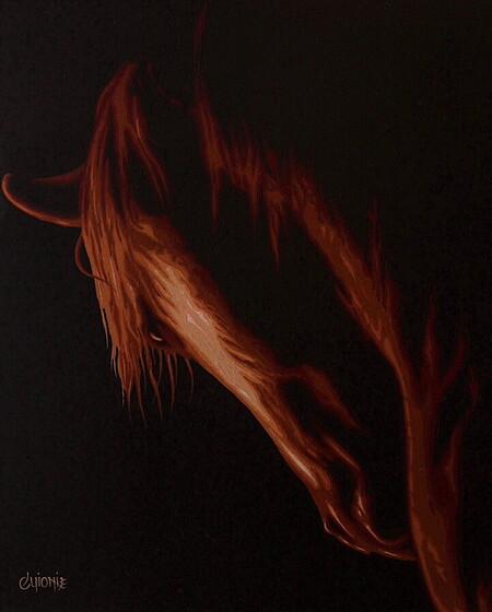 cheval 4 - 85x70cm - tissu toil&eacute;