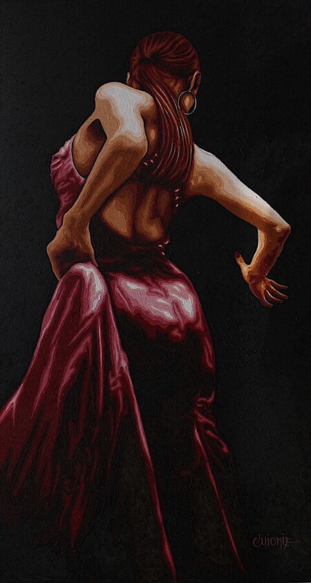 flamenca 1 - 96x53cm - tissu toil&eacute;