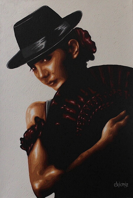 flamenca 2 - 90x60cm - tissu toil&eacute;